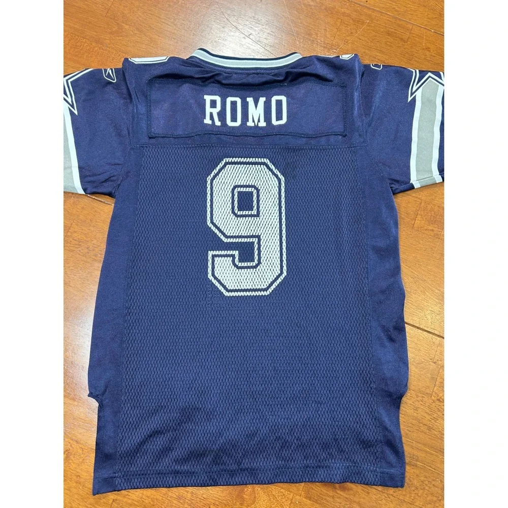 Reebok Tony Romo Dallas Cowboys Jersey Youth M Navy Blue NFL Football #9